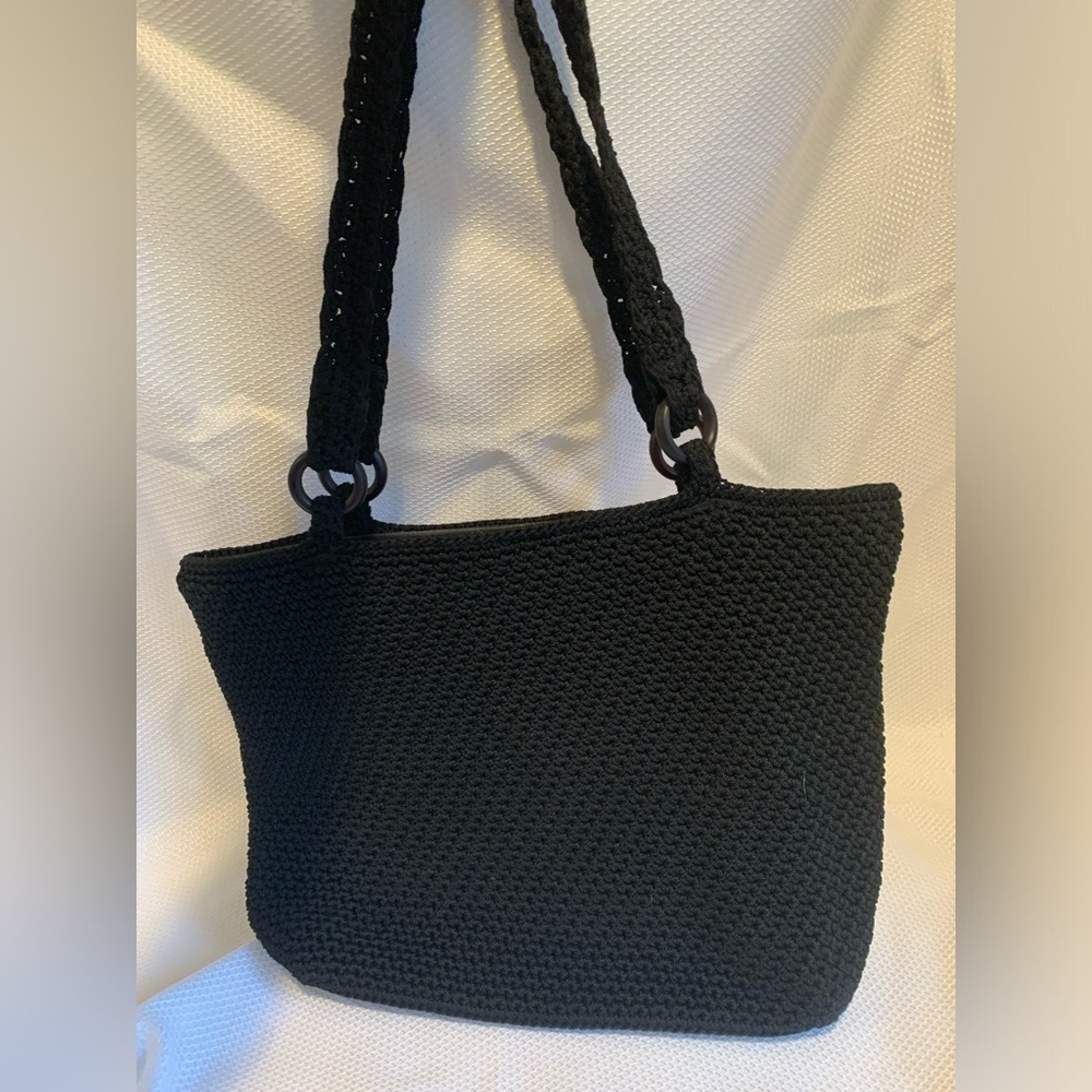 The Sak Black Crochet Shoulder Bag Medium